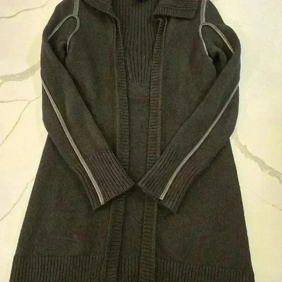 Armani Exchange Wool Alpaca Cotton Open Long Cardigan Black Womens Size XS - Picture 2 of 9